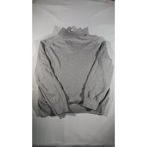 Tommy Hilfiger Mens Gray L Quarter Zip Cotton Sweater Pullover Flag Logo Classic - Picture 7 of 7